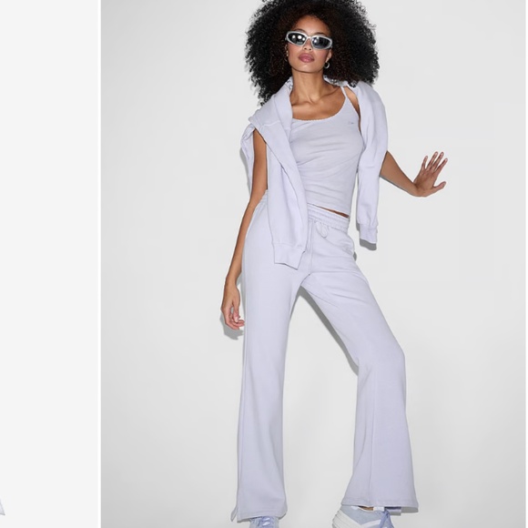 Victoria’s Secret Pink IVY Fleece Split-Hem Flare Sweatpants- Hydrangea Blue - S - Picture 3 of 11